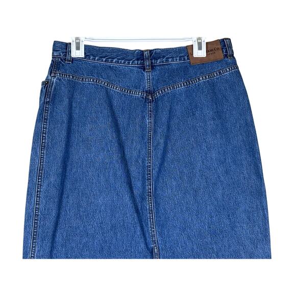 Vintage Lauren Jeans Co. Ralph Lauren Denim Maxi Skirt Women’s 12P Split Back - Picture 9 of 12